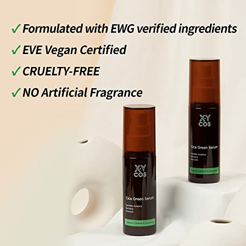 Cica Green Serum 1.7oz l Vegan, Cruelty Free l Facial Serum, Balanced Skin, Soothing, Oil Control l Korean Skin Care, 50ml