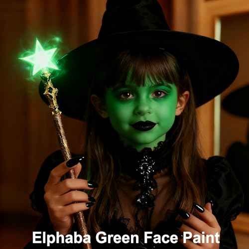 MEICOLY Green Face Body Paint Stick for Halloween SFX Cosplay Makeup,Witch Elphaba Green Face Paint, Camo Hulk Face Painting,Eye Black Stick,Waterproof Eye Black Baseball Softball Football Lacrosse