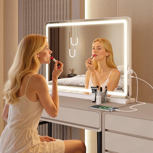 Sweetcrispy 22"x32" LED Vanity Mirror with Smart Memory & USB