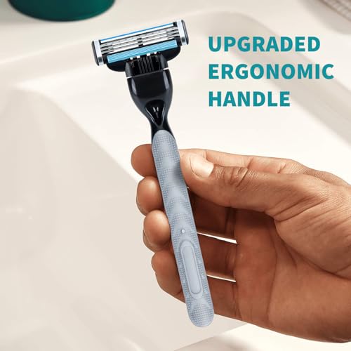 Replace Handle Compatible with Gillette Mach3 Razors for Men, Comfort Glide Razor Handle Non-Slip Ergonomic Handles, Only The Gamepad (1 Pack Black)