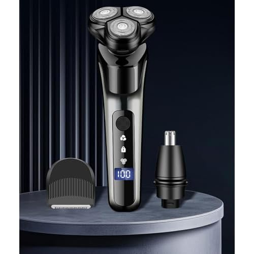 Electric Shaver for Men Electric Razor and Hair Clipper Trimmer for Men Rechargeable Shavers with Nose Trimmer Sideburns.