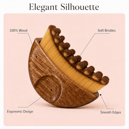 Lymphatic Drainage Face Brush with Ergonomic Wooden Handle