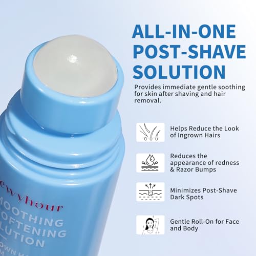 dewyhour Ingrown Hair & After Shave Soothing Serum?Soothes Razor Irritation, Targets Dark Spots,Helps With Razor Bumps for Face,Underarms,Neck & Bikini Area,Korean Skincare Roll-On for Men & Women