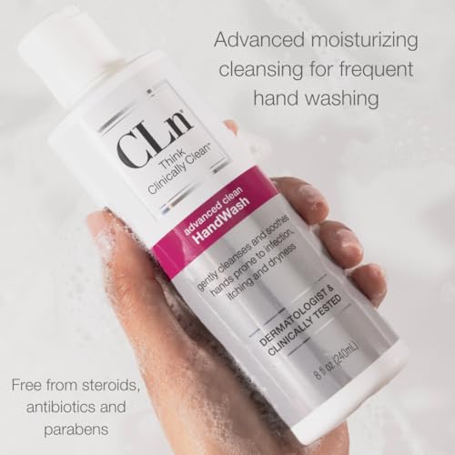 CLn¢ç HandWash - Advanced Hygiene for Hands, Formulated with Glycerin, for Sensitive Skin Prone to Hand Dermatitis, Redness, Irritation, Eczema, and Rash, Fragrance-Free, 8 fl oz