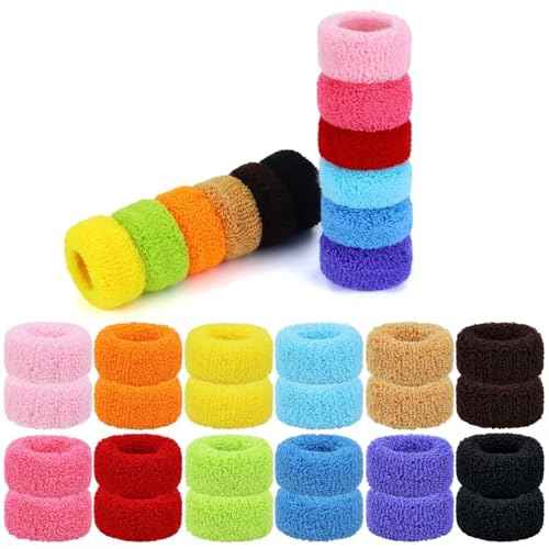 36 Pieces Super Stretchy Knit Cloth Hair Ties Scrunchies Ponytail Holders Wool Loop Hair Elastics Accessories for Women Girls Teens Kids
