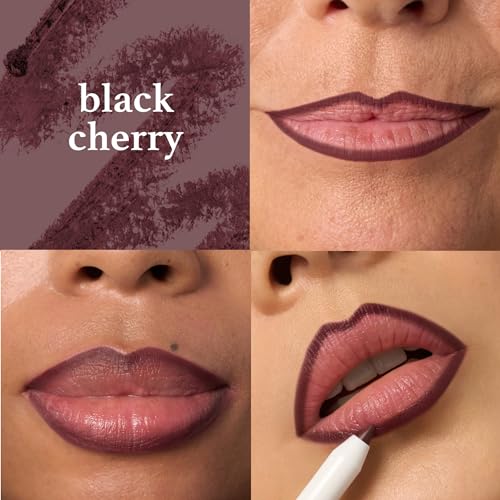 Julep The Perfect Pair 2pc Set It's Balm Tinted Lip Balm Black Cherry and With a Trace Retractable Creamy Long-Lasting Lip Liner, Black Cherry