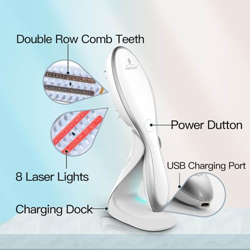 iHelmet Laser Hair Growth Comb, Hair Low Level Laser Therapy, Hair Growth Comb Treatment for Men or Women, Laser Brush for Hair regrowth Promotes Hair Follicle Cell Activity Reverses Thinning Hair