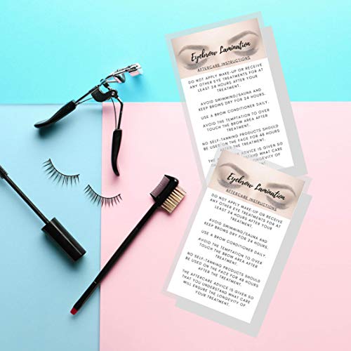 Eyebrow Lamination Aftercare Instruction Cards | 50 Printed