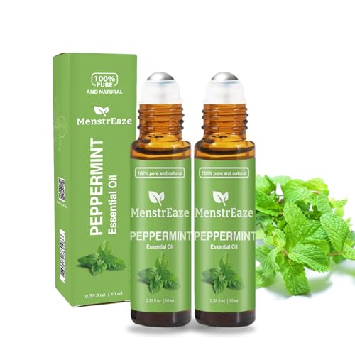 MenstrEaze Peppermint Essential Oil Roll-On for Headache Relief - 2 Pack