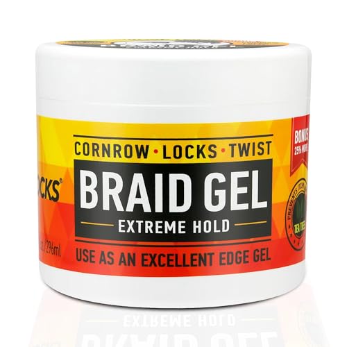 AllDay Locks Braid Gel Extreme Hold Unscented 10 Oz - Moisturizing Edge Control for Braids & Locs
