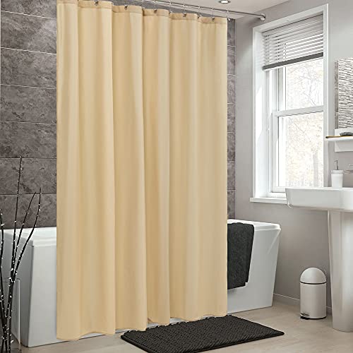 ALYVIA SPRING Waterproof Fabric Shower Curtain Liner with 3 Magnets - Hotel Quality Soft Cloth Shower Liner, Light-Weight & Machine Washable - Standard Size 72x72, Khaki