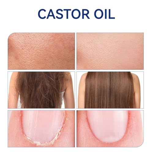 Organic Castor Oil Roll On with Rose Quartz Roller Ball - WenFeng, 50ml