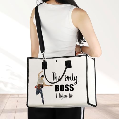 JNIAP Singer Fans Cosmetic Makeup Bag Rock Music Lover Gifts The Only Boss I Listen To Music Zipper Pouch Bag Singer Merchandise (only boss tote)