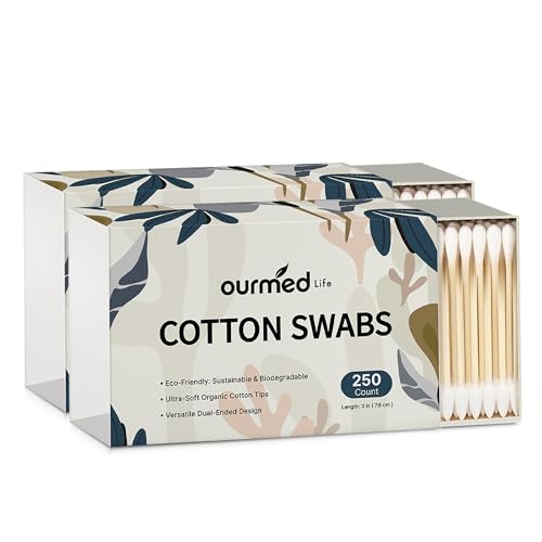 Ourmed Life Bamboo Double Tipped Cotton Swabs - Eco-Friendly 500 Count