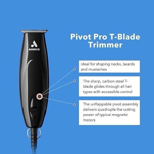 Andis 24810 Professional PivotPro and SpeedMaster Hair Clipper and Beard Trimmer PivotMotor Set, Black
