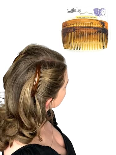 Good Hair Days Curved Side Combs 3.75" - 2 Pack, All Hair Types