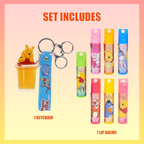 Winnie the Pooh 7-Pack Lip Balm Set with Keychain