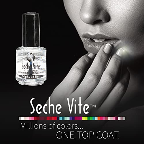 Seche Vite Dry Fast Top Coat – Quick Dry Nail Polish, 0.5 oz