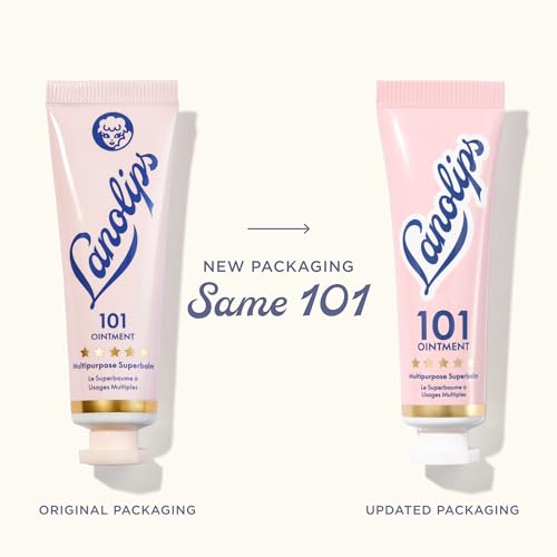 Lanolips 101 Ointment - Lanolin Lip Balm for Smooth, Hydrated & Healthy Lips - Multipurpose Lip Ointment with Lanolin Oil for Dry Lips, Cuticles & More - Original Superbalm (0.52 oz)