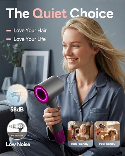 High-Speed Ionic Hair Dryer with Diffuser - Fast Dry & Shine Enhancing