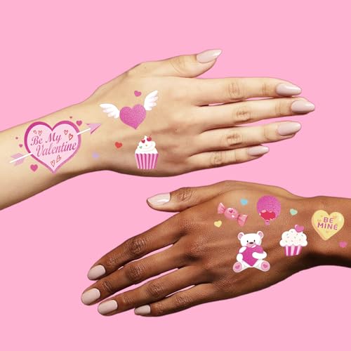 Valentine's Day Temporary Tattoos - 68 Styles Hot Pink Foil