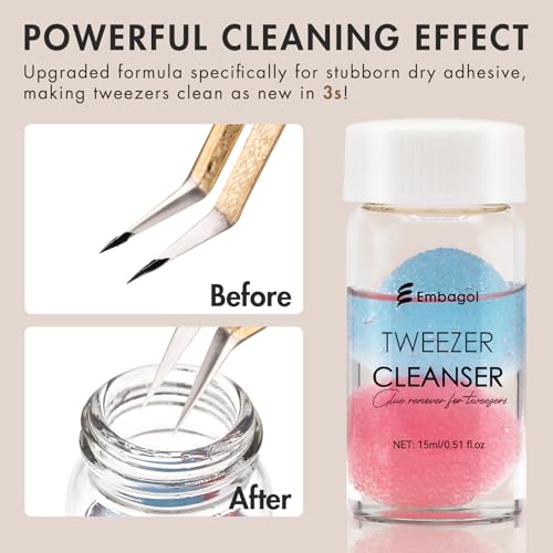 Tweezers Cleanser for Eyelash Extensions - Glue Remover, 2 Bottles