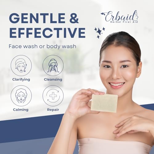Pyrithione Zinc Soap Bar for Face & Body, 4oz | 2% ZnP Bar Soap Skin Repair Cleanser for Acne, Rosacea, Eczema, Dermatitis, Psoriasis, Itching | Cleansing, Calming Zinc Facial Wash Made in USA