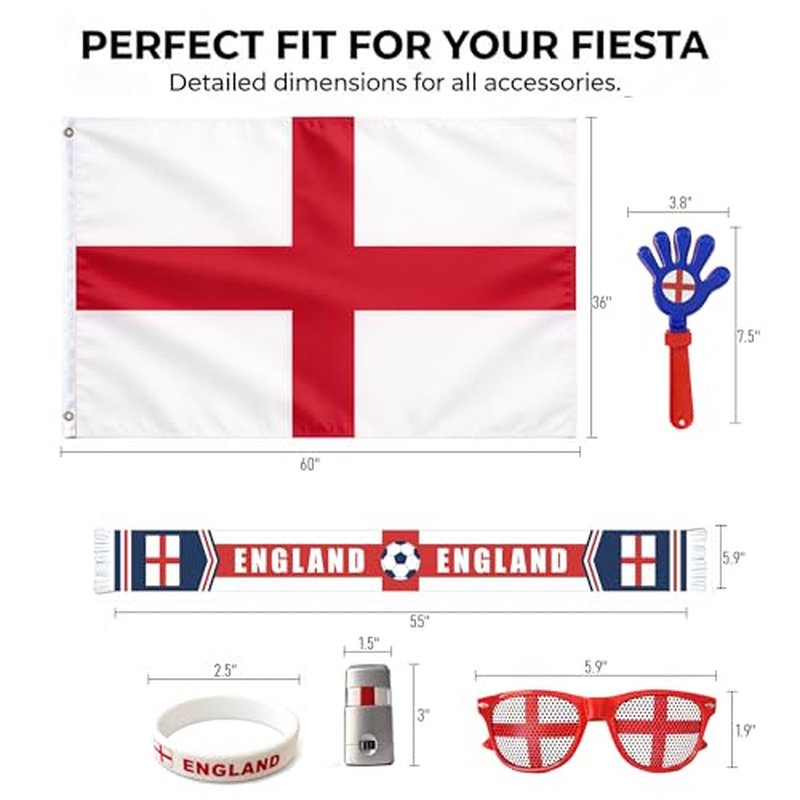 England 2026 World Cup Fan Kit – 6-Piece Game Day Cheering Set