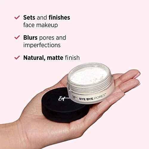 IT Cosmetics Bye Bye Pores ? Poreless Finish Loose Setting Powder Makeup ? Translucent Blurring Powder for All Skin Tones ? Face Powder with Peptides, Silk, Collagen & Antioxidants ? 0.23 oz