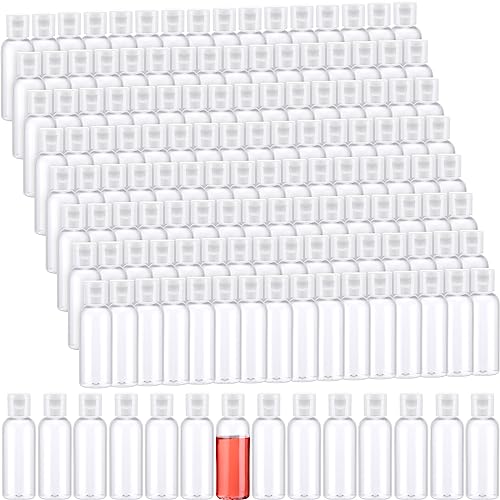 Maxdot 300 Pcs 1.7 Oz/ 50 ml Empty Hand Sanitizer Bottles Plastic Refillable Bottles with Flip Cap Mini Portable Reusable Travel Containers for Shampoo Cosmetic Body Soap
