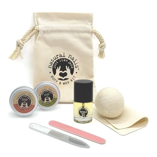 Just Like Jane¢â Natural Nails Buff & Wax Kit - New Nano Glass File for Higher Shine!