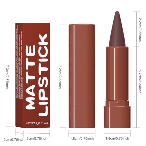 Maroon Gradient Matte Lip Liner Pencil Crayon for Women - Waterproof Smudge-Proof Kissproof Long-Wear Lip Pencil, Flawless Contour Ombre Effect Lip Crayon, Creamy Pigmented Lip Liner 05#