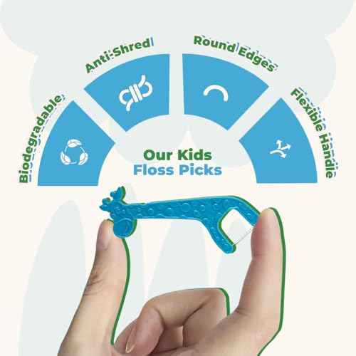 Unflavored Biodegradable Kids Flossers - Dental Floss Picks for Children | Fluoride & Plastic-Free | Colorful & Fun Animal Floss Sticks | Eco Friendly, Vegan, Natural (200 Pack)