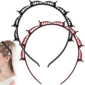 Lekgavd 2-Pack Non-Slip Hairpin Braided Headbands - Black & Brown