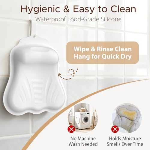 Adjustable Silicone Bath Pillow for Tub, Neck Support