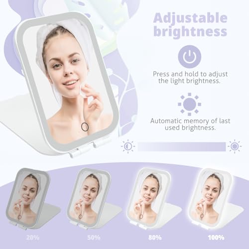 Portable Rechargeable Makeup Mirror with LED Lights
