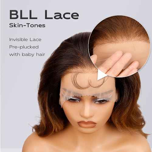 BLL Blonde Lace Front Wig, 13x6 Synthetic Lace Front Wigs Wear and Go Blonde Glueless Natural Pre Plucked Illusion Hairline Lace Front Wigs For Black Women