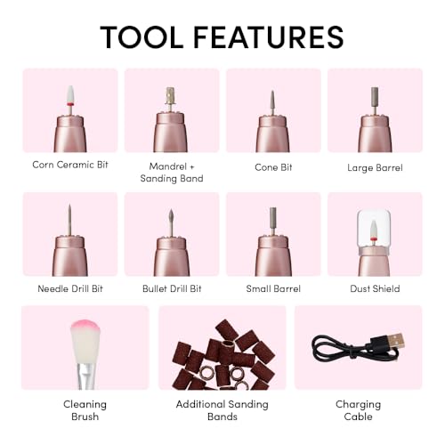ÉCLAT Cordless Nail Drill, Professional Portable E-File for Gel &