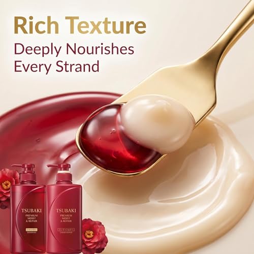 Tsubaki Premium Moisturizing Shampoo & Conditioner Set with Pump Dispensers