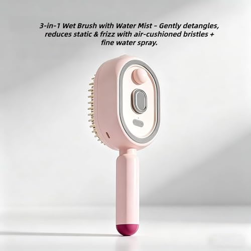 Electric Air Cushion Brush with Water Mist Spray for Frizzy Hair