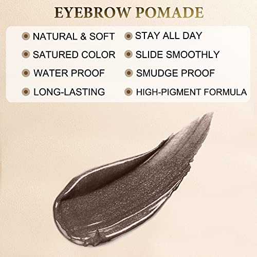 LAVONE Eyebrow Kit with Pencil, Eyeliner & Pomade - Waterproof Dark Brown