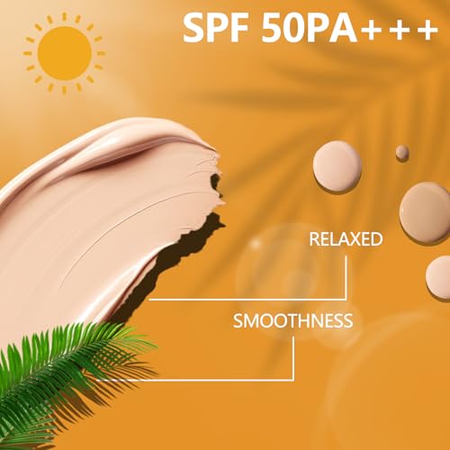 2Pcs Tinted Sunscreen for Face SPF 50, Universal Tinted Moisturizer SPF50 PA+++, Protector Solar Con Color, Hydrating Sun Essence Face Sunscreen, Non-Sticky, Long Lasting Protection, sunscreen Against