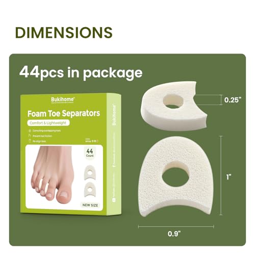 Bukihome Foam Toe Separators 44-Pack – Pain Relief & Comfort
