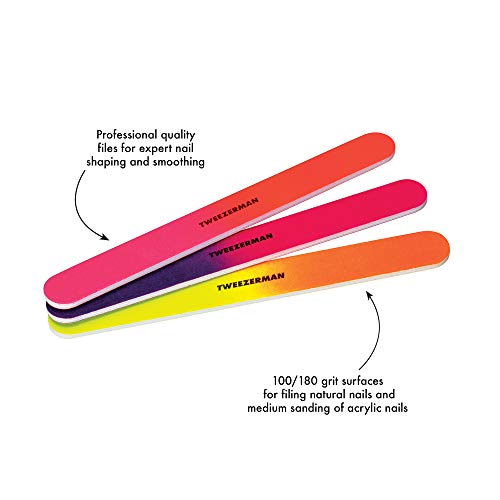 Professional Nail Files Pack of 3 - Dual-Sided Grit for Perfect Shaping