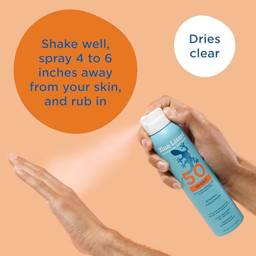 BLUE LIZARD Mineral Sunscreen Spray, SPF 50+ | Water-Resistant | Zinc Oxide Formula | 5 fl oz Pack of 2 | Vegan