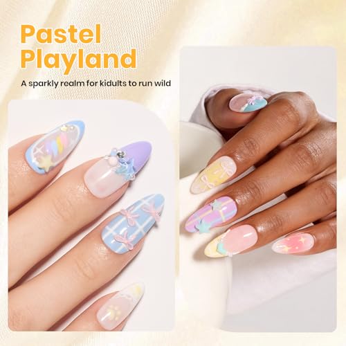 Beetles Clear 3D Builder Nail Gel Kit - Pastel Playland, 2 Pieces, UV Curing
