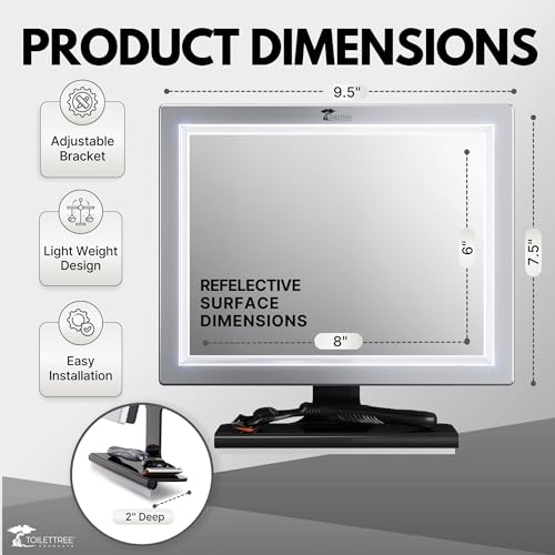LED Fogless Shower Mirror with Squeegee | ToiletTree