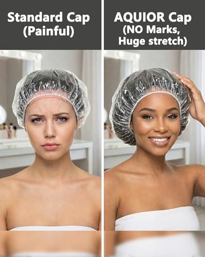Aquior Disposable Shower Caps 100 Pack - Waterproof Hair Treatment