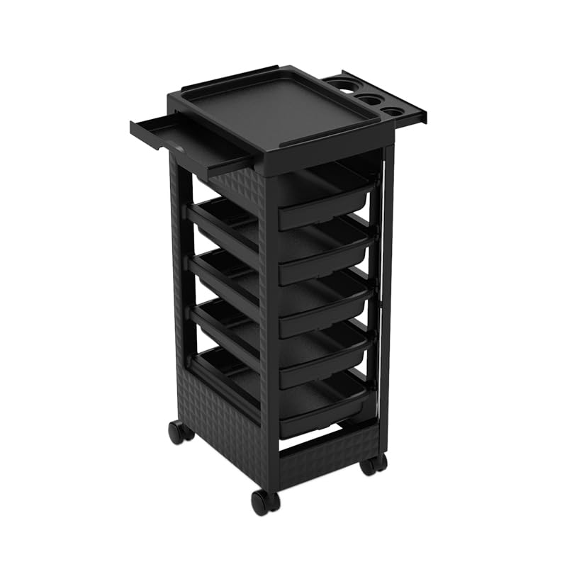5-Drawer Salon Rolling Trolley with Stainless Steel Frame