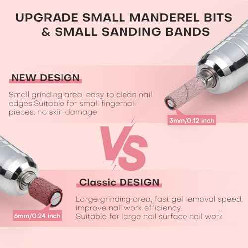 110pcs Small Sanding Bands Nail Drill Bits with 3.1mm Mandrel Nail Bit, 240 Fine Grit Nail File for Acrylic Nails Gel Manicures and Pedicures Salon (Zebra+Pink, 240 Grit)